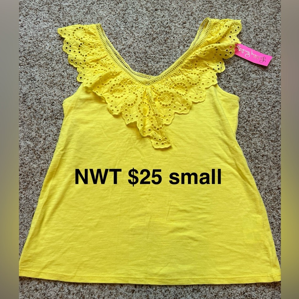 NWT Yellow Lilly top
